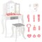 MDF Kids Vanity Set with Mirror, Drawer, Stool, Accessories and Convertible Design